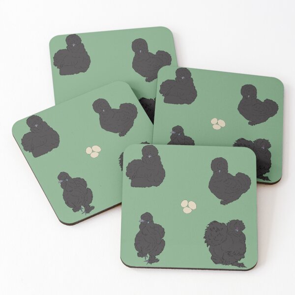 Item preview, Black Silkie Chicken Pattern Sage designed and sold by Ashley Gagnon.