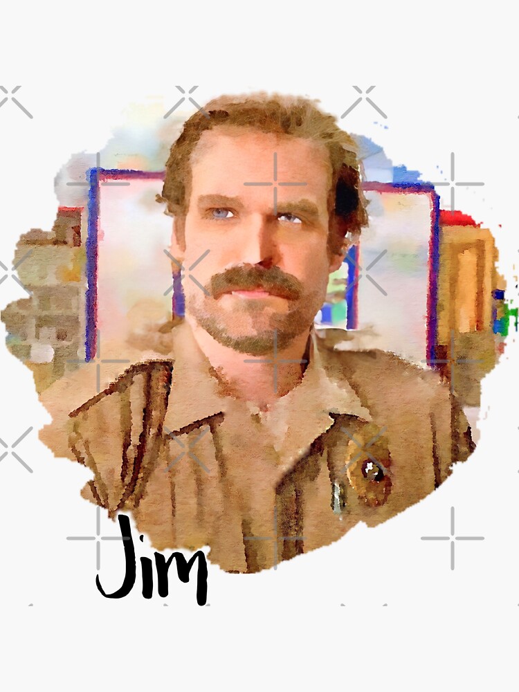 Jim Hopper Stranger Things Tv Show Sticker For Sale By Dnicegirl Redbubble
