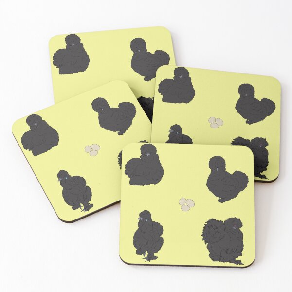 Item preview, Black Silkie Chicken Pattern Yellow designed and sold by Ashley Gagnon.