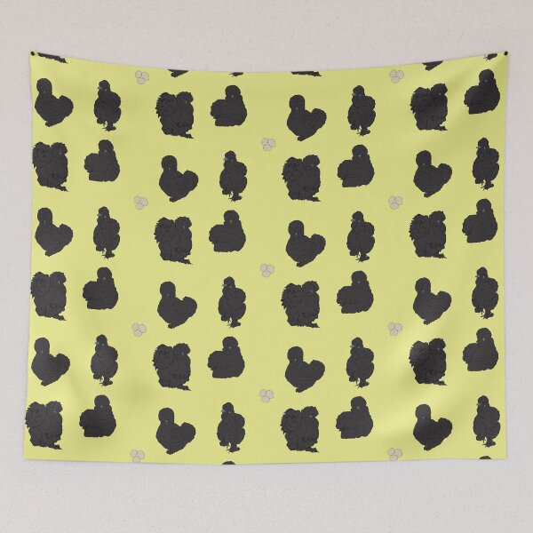 Item preview, Black Silkie Chicken Pattern Yellow designed and sold by Ashley Gagnon.