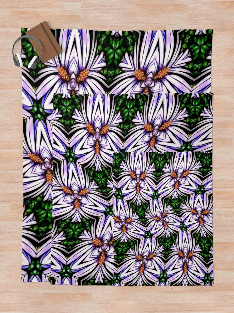 Thumbnail 5 of 6, Throw Blanket, Beautiful Aster Pattern designed and sold by Patternflower.