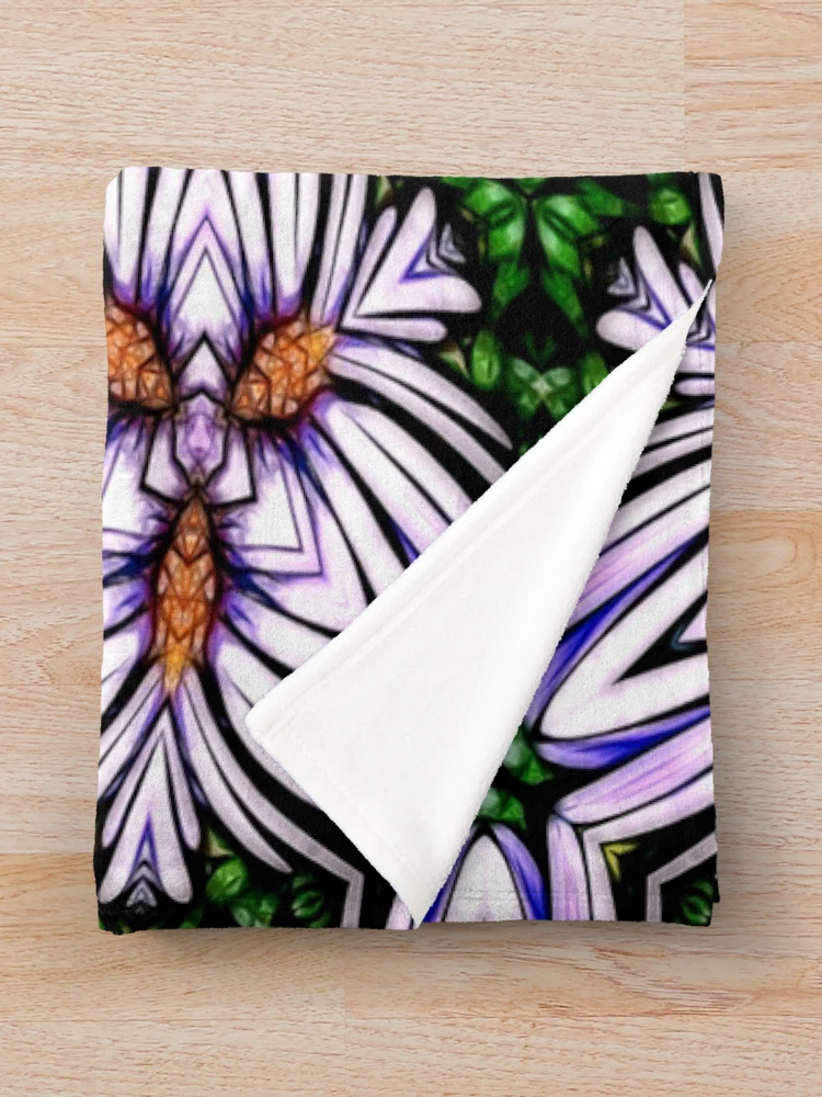 Thumbnail 3 of 6, Throw Blanket, Beautiful Aster Pattern designed and sold by Patternflower.