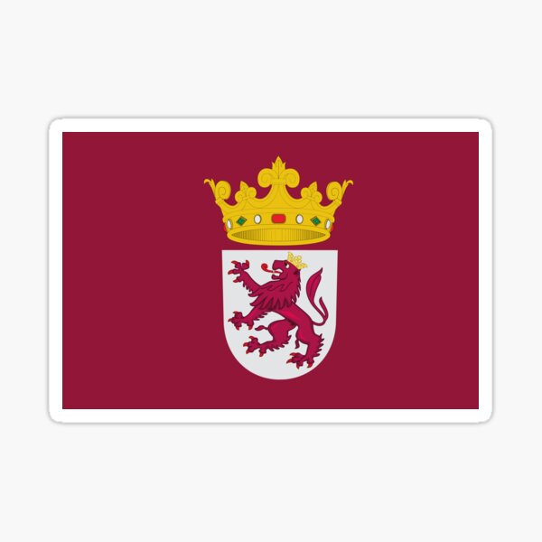 Bandera del Reino de León años 1284-1390 Pegatina
