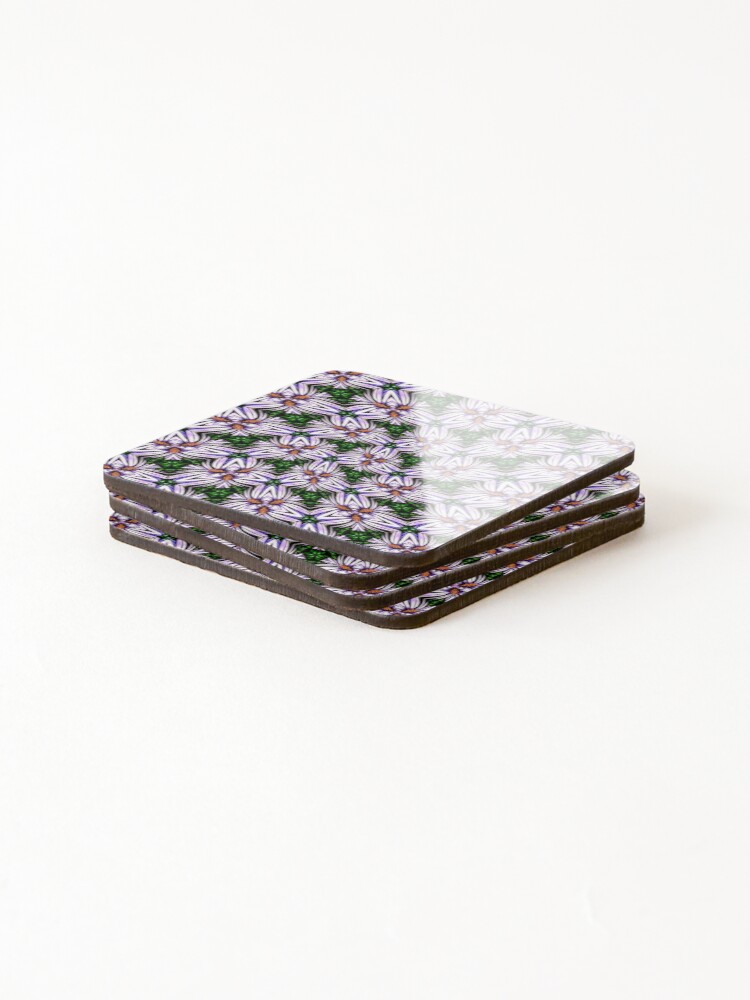 Thumbnail 4 of 5, Coasters (Set of 4), Beautiful Aster Pattern designed and sold by Patternflower.