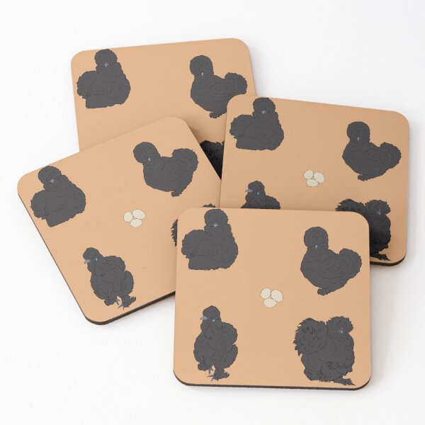 Item preview, Black Silkie Chicken Pattern Peach designed and sold by Ashley Gagnon.
