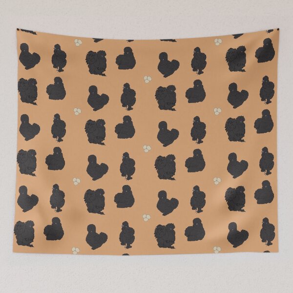 Item preview, Black Silkie Chicken Pattern Peach designed and sold by Ashley Gagnon.