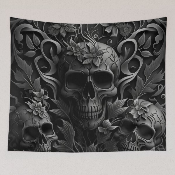 Item preview, Dark Skull Floral Design designed and sold by Healio2.