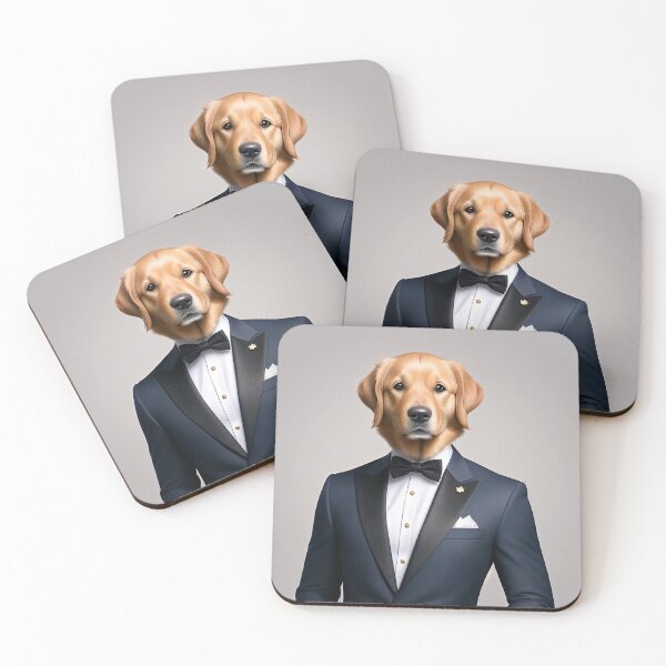 Item preview, Portrait of a dog in a Suit - Golden Retriever designed and sold by Damitan.