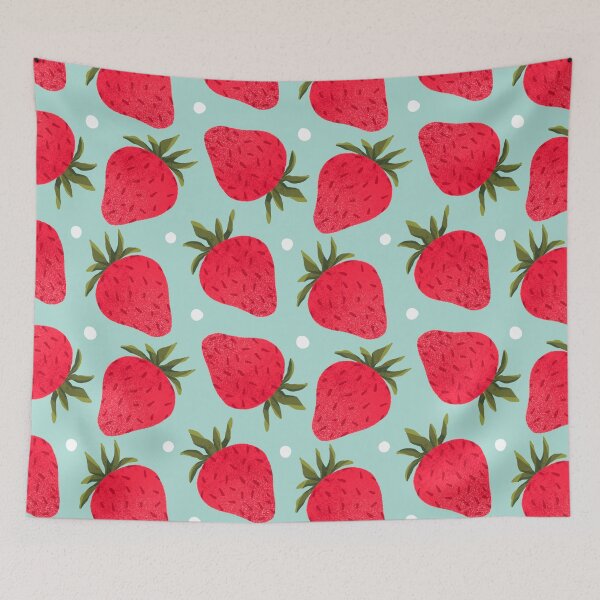 Item preview, Strawberry Pattern - Simple Turqoise designed and sold by RahimaUmmi.