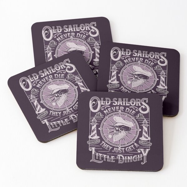 Item preview, Old Sailors Never Die, They Just Get a Little Dinghy Funny Nautical Captain Skull Quote (INDIGO) designed and sold by CRHPOD20.