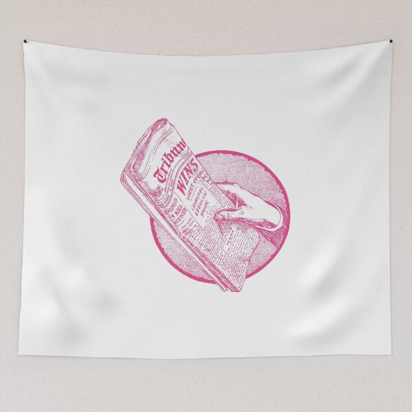 Item preview, Vintage newspaper illustration in pink designed and sold by pinkyfish1010.