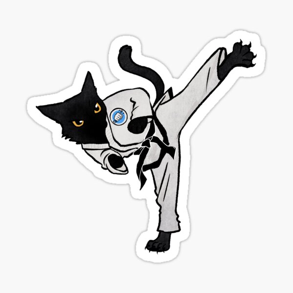 Tae Kwon Do Black Cat, 태권도 | Martial Arts Black Cat Sticker