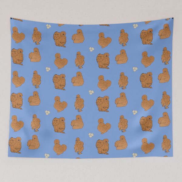 Item preview, Buff Silkie Chicken Pattern Blue designed and sold by Ashley Gagnon.