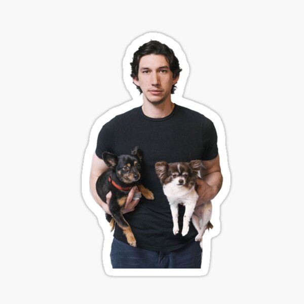 adam driver with dogs Sticker