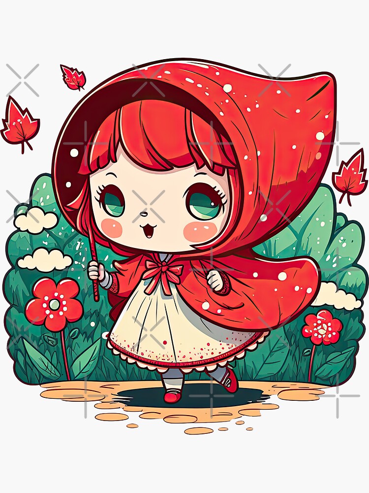 Charming Little Red Riding Hood A Sweet and Endearing Fairytale Character |  Sticker