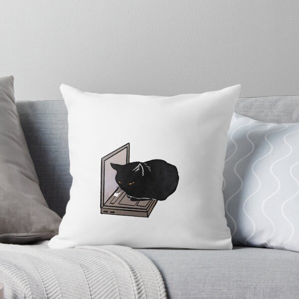 Item preview, Black Cat on Laptop | Funny Black cat at Work designed and sold by Golden Turtle Studio.