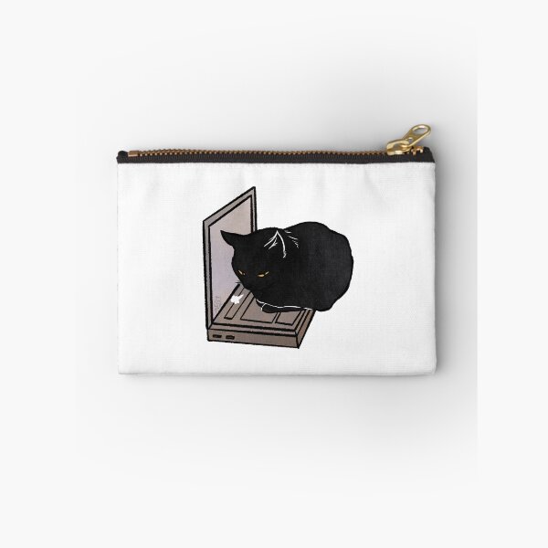 Item preview, Black Cat on Laptop | Funny Black cat at Work designed and sold by Golden Turtle Studio.