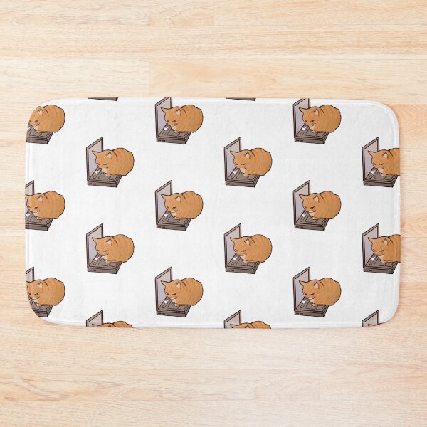 Item preview, Cheese Cat on Laptop | Funny Orange cat Work designed and sold by Golden Turtle Studio.