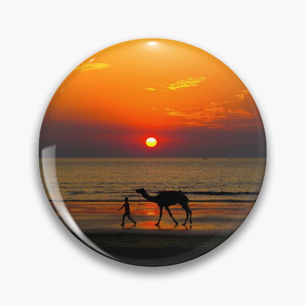 Item preview, WATERSCAPES #43 - Boy Walking Camel on Beach at Sunrise/Sunset designed and sold by DEL-Productions.