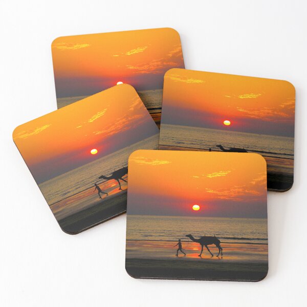Item preview, WATERSCAPES #43 - Boy Walking Camel on Beach at Sunrise/Sunset designed and sold by DEL-Productions.