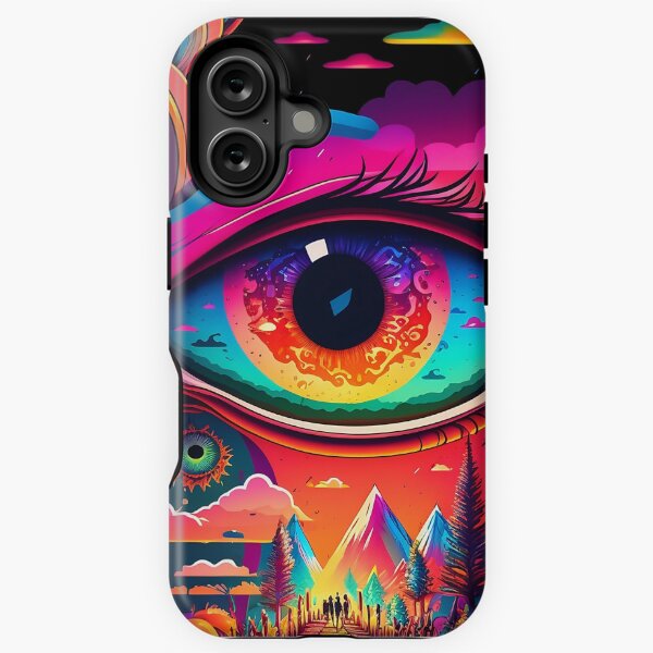 Vista previa del artículo con la obra «Trippy Colorido Ojo Psicodélico», diseñado y vendido por VibrantView.