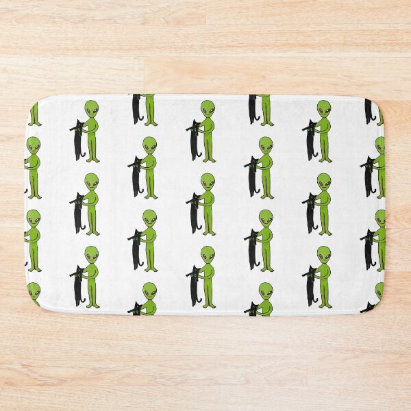 Item preview, Alien and Black Cat | Black cat and Alien Lover gift designed and sold by Golden Turtle Studio.