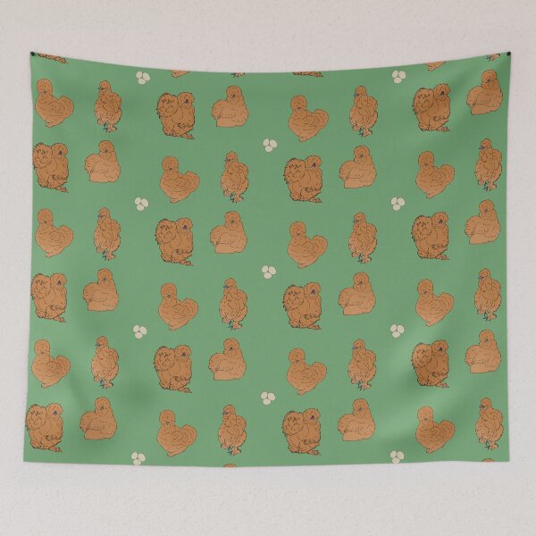 Item preview, Buff Silkie Chicken Pattern Sage designed and sold by Ashley Gagnon.