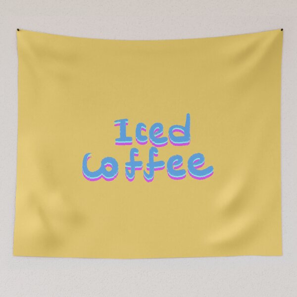 Item preview, Iced coffee in blue color designed and sold by pinkyfish1010.