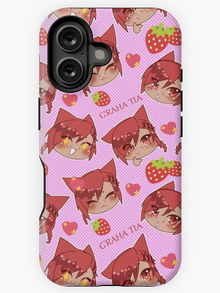 Thumbnail 1 of 4, iPhone Case, G'raha Tia Strawberry Hearts Pattern designed and sold by cricketbat.