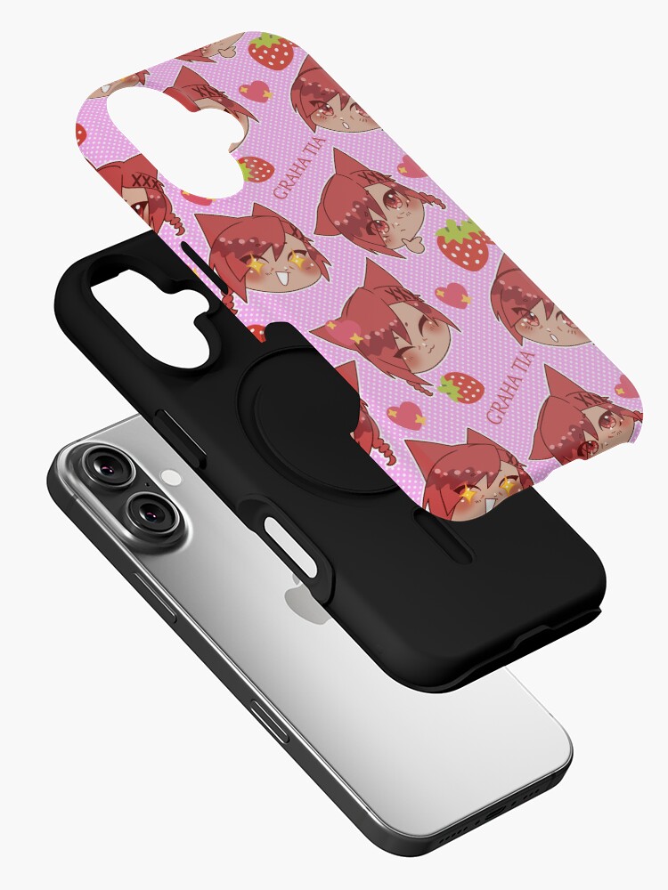 Thumbnail 2 of 4, iPhone Case, G'raha Tia Strawberry Hearts Pattern designed and sold by cricketbat.