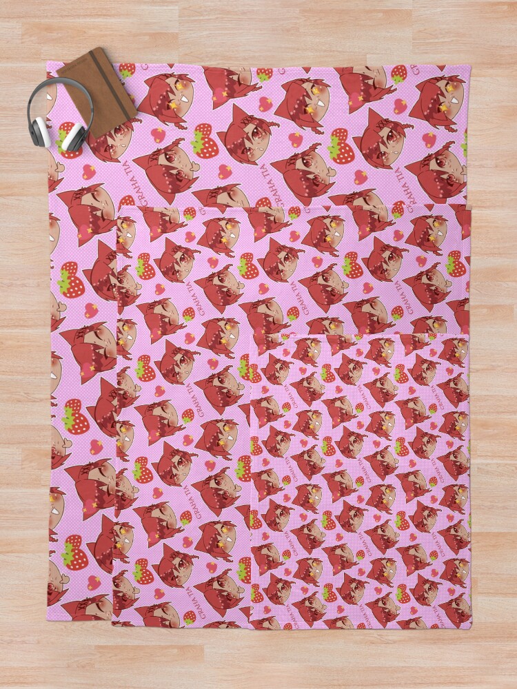 Thumbnail 5 of 6, Throw Blanket, G'raha Tia Strawberry Hearts Pattern designed and sold by cricketbat.