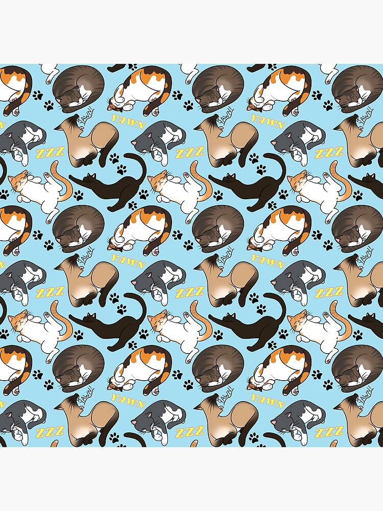 Thumbnail 4 of 4, Pillow, Sleepy Cats Pattern designed and sold by cricketbat.