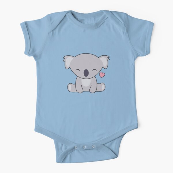 Kawaii Cute Koala ama los corazones Body de manga corta para bebé