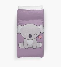 Kawaii Cute Koala Loves Hearts Duvet Cover