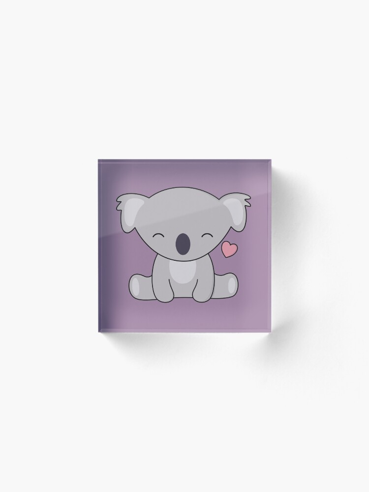 Vista alternativa de Bloque acrílico Kawaii Cute Koala ama los corazones