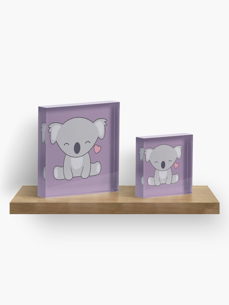 Vista alternativa de Bloque acrílico Kawaii Cute Koala ama los corazones