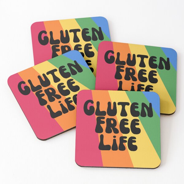 Item preview, Retro 1970s Rainbow Background with the Text Gluten Free Life. designed and sold by Paul Corps.