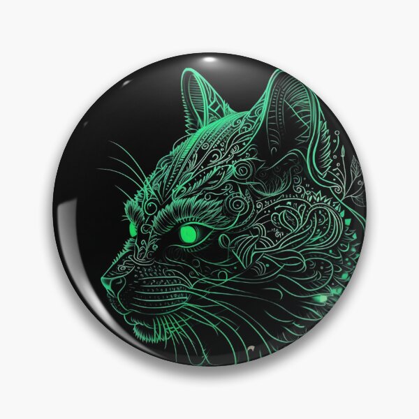 Artikelvorschau, Radiant Feline: A Captivating Green Neon Cat Design entworfen und verkauft von digitaldreamHD.