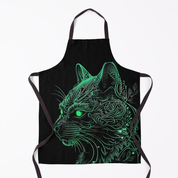 Artikelvorschau, Radiant Feline: A Captivating Green Neon Cat Design entworfen und verkauft von digitaldreamHD.