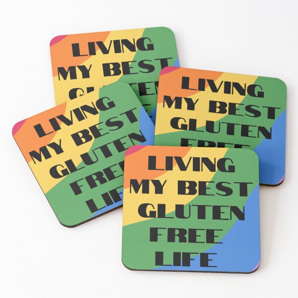 Item preview, Retro 1970s Rainbow Design and Text: Living My Best Gluten Free Life designed and sold by Paul Corps.