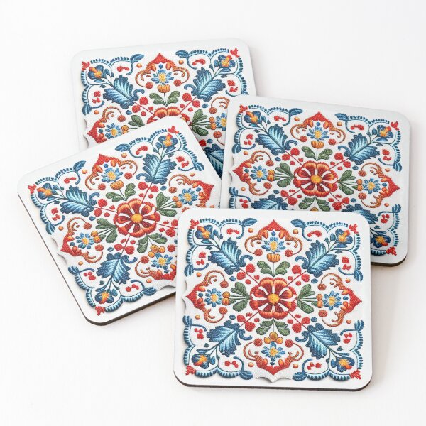 Item preview, Colorful Traditional Portuguese Style Folk Embroidery Pattern designed and sold by Orianah.
