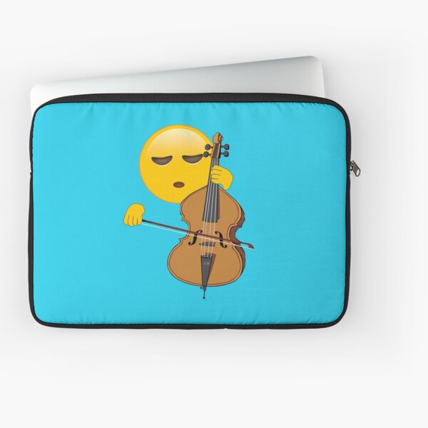 "Funny Emoji Cello Player Gift for Cellists or Bass Players" Laptop