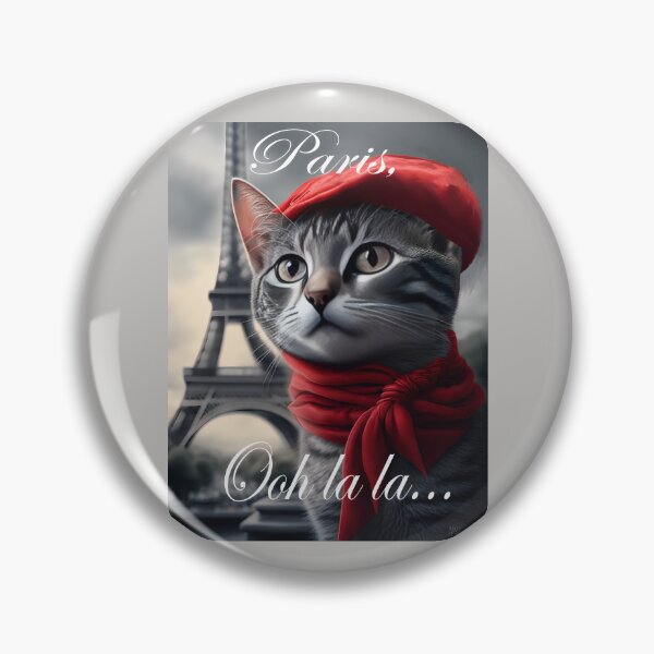 Item preview, Bonjour Paris Ooh la la French Cat Eiffel Tower designed and sold by Parisian252.