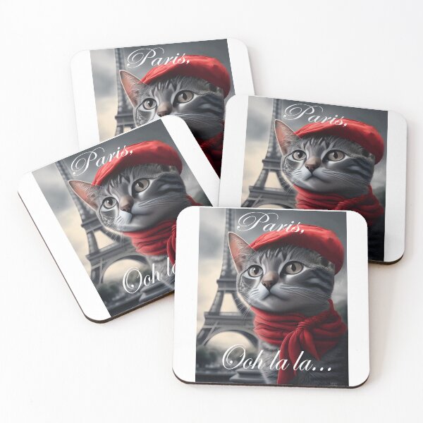 Item preview, Bonjour Paris Ooh la la French Cat Eiffel Tower designed and sold by Parisian252.