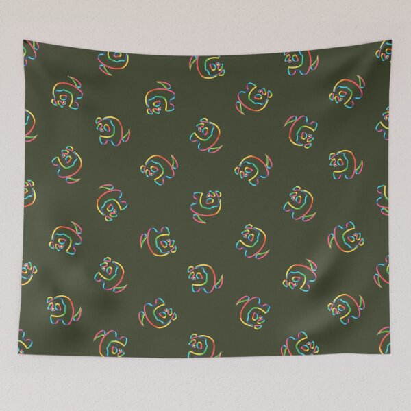 Item preview, soft CMYK panda pattern (dark) designed and sold by animinimal.