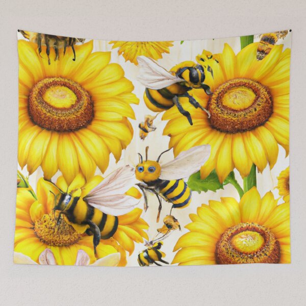 Item preview, Sweet Colorful Bee On A Sunflower, A Honeybee Design designed and sold by MoStorish.