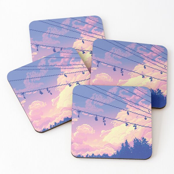 Artikelvorschau, Sonnenuntergang-Wolkenlandschaft-Pixel-Kunst entworfen und verkauft von HeatherUnderground.