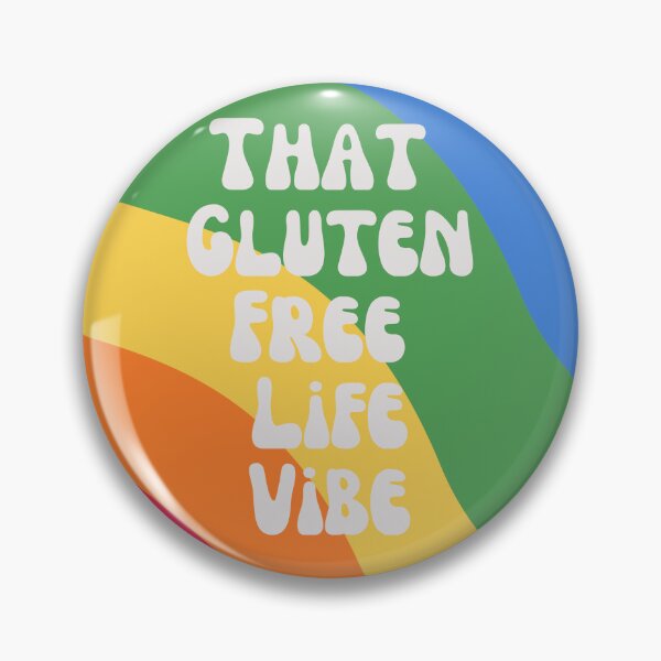 Item preview, Round Retro 1970s Rainbow and Text: That Gluten Free Life Vibe - Light Text designed and sold by Paul Corps.