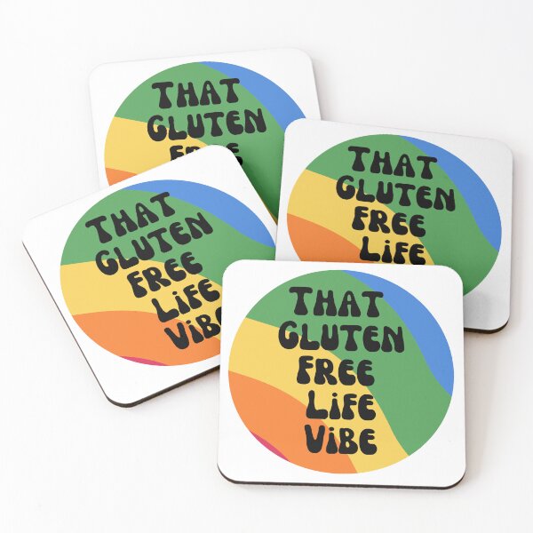 Item preview, Round Retro 1970s Rainbow and Text: That Gluten Free Life Vibe - Dark Text designed and sold by Paul Corps.