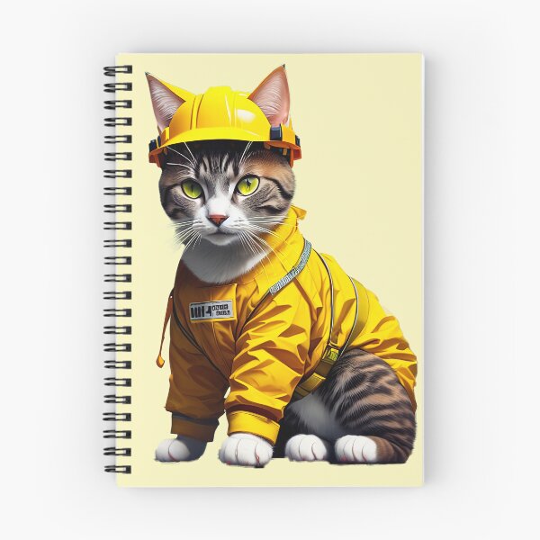Item preview, The Curious Constructor: A Playful Feline in Yellow designed and sold by Pawsitive Palette.